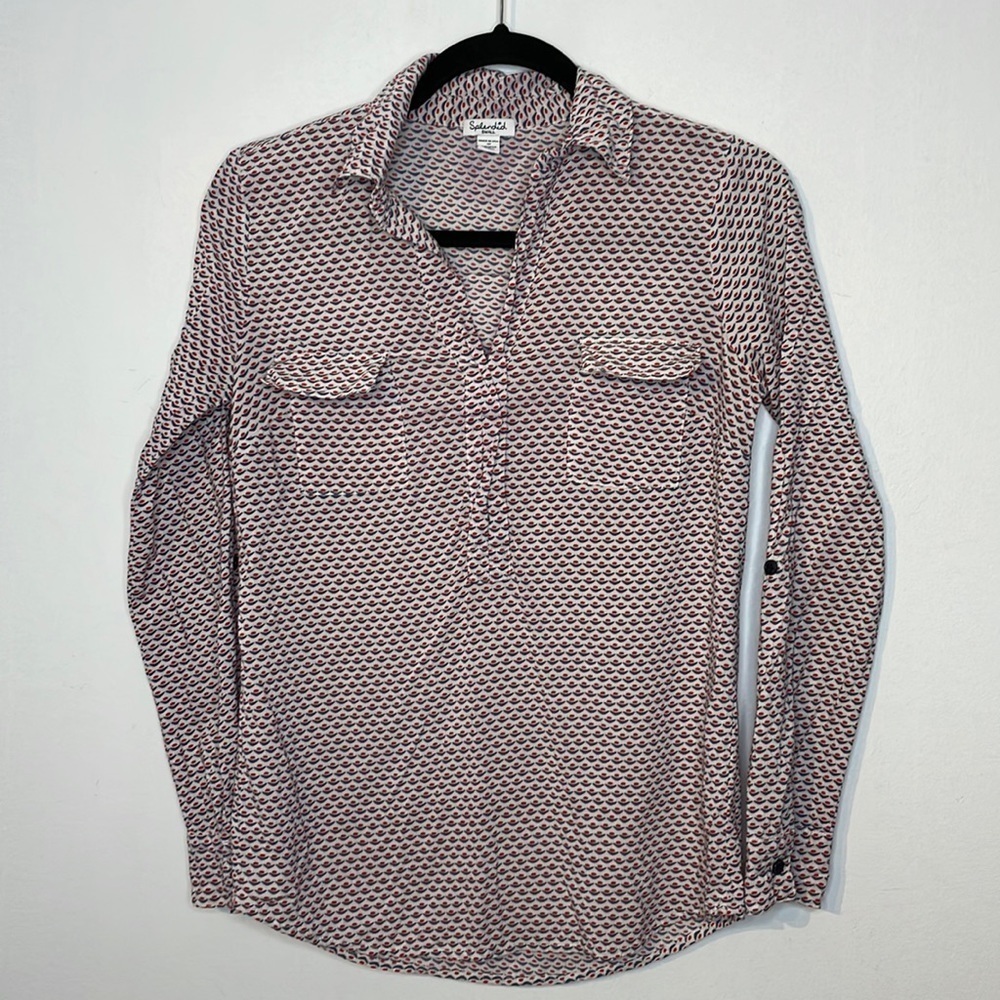 𝅺SPLENDID abstract print viscose blouse